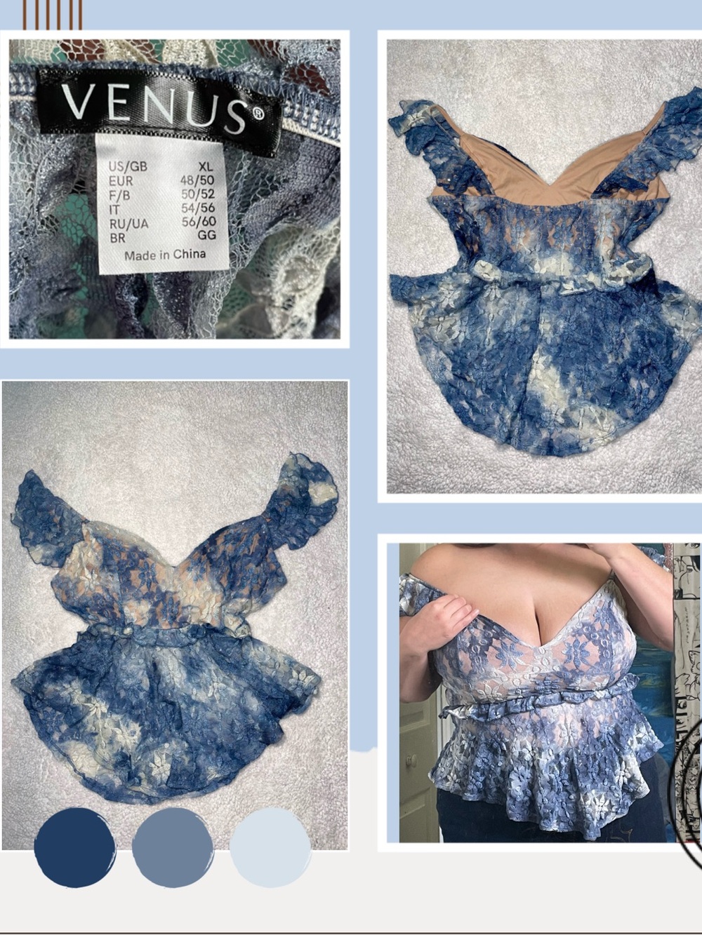 🦋 Romantic blue floral blouse!